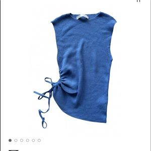 Zara Blue sleeveless knitted top size small brand new